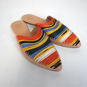 Tory Burch Womens Sienna Mule Sz 5.5 Luxury Colorful Fun Quirky Artsy Designer